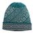 100% baby alpaca knit hat, 'Andean Inspiration' - Turquoise 100% Baby Alpaca Unisex Hat Knitted in Peru (image 2b) thumbail