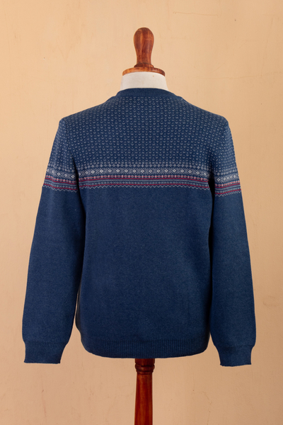 Jersey de hombre - Suéter tipo jersey de algodón y acrílico para hombre en una paleta genial