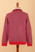 Men's collared pullover, 'Red Paths' - Men's Striped Collared Pullover Sweater in Red and Blue Hues