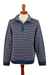 Men's collared pullover, 'Blue Paths' - Men's Striped Collared Pullover Sweater in Blue