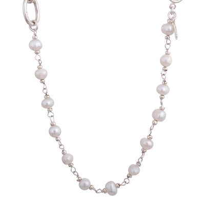 collar de perlas cultivadas - Collar de perlas cultivadas y plata esterlina de Perú