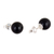 Obsidian stud earrings, 'Enigmatic' - Sterling Silver Stud Earrings with Black Obsidian from Peru
