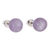Amethyst stud earrings, 'Sophisticated' - Sterling Silver Stud Earrings with Amethyst Stone from Peru thumbail