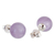 Amethyst stud earrings, 'Sophisticated' - Sterling Silver Stud Earrings with Amethyst Stone from Peru (image 2b) thumbail