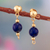 Gold-plated lapis lazuli dangle earrings, 'Deep Blue' - 18k Gold-Plated Dangle Earrings with Lapis Lazuli Stone (image 2) thumbail