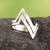 Sterling silver band ring, 'Thunder Marvel' - High Polished Geometric Sterling Silver Band Ring from Peru