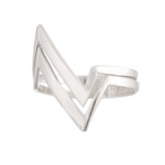 Sterling silver band ring, 'Thunder Marvel' - High Polished Geometric Sterling Silver Band Ring from Peru