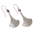Amethyst dangle earrings, 'Mysterious Tumi' - Amethyst and 925 Silver Dangle Earrings with Hammered Finish (image 2b) thumbail