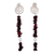 Garnet dangle earrings, 'Mysterious Spiral' - Silver Dangle Earrings with Garnet Stone and Spiral Motif