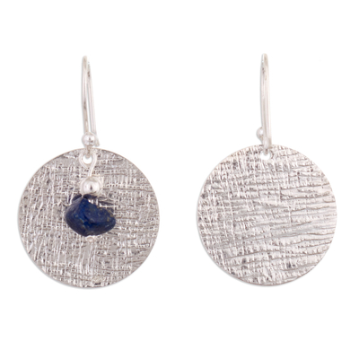 Pendientes colgantes de lapislázuli - Aretes colgantes modernos de plata esterlina y lapislázuli