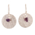 Amethyst dangle earrings, 'Mysterious Reflections' - Textured Sterling Silver Dangle Earrings with Amethyst Stone