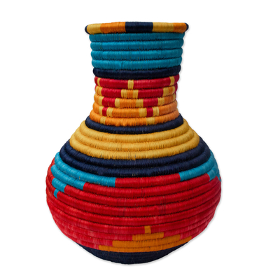 Dekorative Vase aus Naturfasern, 'Sierra Nevada' - Dekorative Vase aus Guacamayas-Naturfasern aus Kolumbien