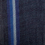 100% alpaca scarf, 'Seabed' - Blue and Ivory 100% Alpaca Striped Scarf Hand-Woven in Peru