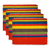 Cotton blend placemats, 'Orange and Rainbow' (set of 4) - 4 Cotton Blend Striped Placemats Hand-Woven in Colombia