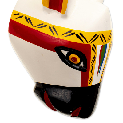 Máscara de madera - Máscara de burro de colores de madera de cedro de Colombia