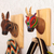 Wood coat rack, 'Tropical Horns' - Handcrafted Goat Cedar Wood Coat Rack from Colombia