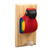 Wood coat rack, 'Eden Bird' - Hand-Painted Cedar Wood Coat Rack with Colorful Macaw (image 2a) thumbail