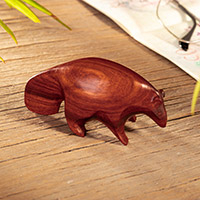 Anteater wood figurine, 'The Spirit of Justice' - Hand-Carved Anteater Palo Sangre Wood Figurine