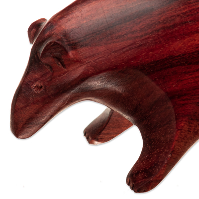 Figurilla de madera de oso hormiguero - Figura oso hormiguero palo sangre tallada a mano