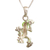 Sterling silver pendant necklace, 'Tree Frog' - Painted Frog-Themed Sterling Silver Pendant Necklace