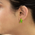 Sterling silver button earrings, 'Jungle Spirit' - Painted Frog-Themed Sterling Silver Button Earrings (image 2c) thumbail