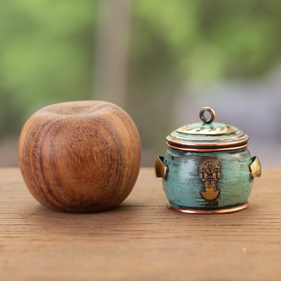 Copper and bronze decorative jar, 'Inca Tumi Blade’ - Inca Tumi Blade Copper and Bronze Decorative Jar from Peru