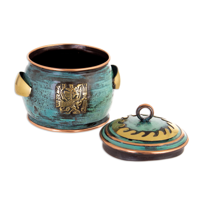 Dekoratives Glas aus Kupfer und Bronze, „Inca Tumi Blade“ - Inca Tumi Blade Kupfer und Bronze Dekoglas aus Peru