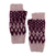 100% alpaca fingerless mitts, 'Mysteries' - 100% Alpaca Crocheted Fingerless Mitts in Purple from Peru