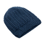 100% alpaca hat, 'Caribbean Blue' - Caribbean Blue 100% Alpaca Hat Crocheted in Peru