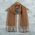 schal aus 100 % Baby-Alpaka - Brauner Schal mit Streifen und Fransen, handgewebt aus 100 % Baby-Alpaka