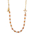 Vergoldete Perlenkette aus Karneol und Zuchtperlen - 18 Karat vergoldete Perlenkette mit Karneol und Perlen
