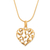 Gold-plated filigree pendant necklace, 'Flourishing Passion' - 18k Gold-Plated Leafy Heart-Shaped Pendant Necklace thumbail