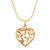 Gold-plated filigree pendant necklace, 'Flourishing Passion' - 18k Gold-Plated Leafy Heart-Shaped Pendant Necklace (image 2b) thumbail