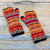 100% alpaca fingerless mitts, 'Andean Warmth' - Multicolored 100% Baby Alpaca Unisex Knit Fingerless Mitts (image 2b) thumbail