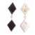 Onyx dangle earrings, 'Powerful Dame' - Diamond-Shaped Sterling Silver Dangle Earrings with Onyx