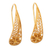 Gold-plated filigree drop earrings, 'Golden Blossoming Dewdrops' - Handcrafted 24k Gold-Plated Floral Filigree Drop Earrings thumbail