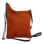 Alpaca blend-accented suede sling, 'Sepia Andes' - Handcrafted Leather and Alpaca Blend-Accented Sepia Sling
