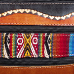 Alpaca blend-accented suede sling, 'Sepia Andes' - Handcrafted Leather and Alpaca Blend-Accented Sepia Sling