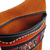 Bandolera de gamuza con detalles en mezcla de alpaca - Bolso bandolera artesanal de cuero y mezcla de alpaca con detalles en sepia