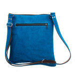 Wool-accented suede sling, 'Magenta Soul' - Handcrafted Magenta and Blue Suede Sling with Wool Accent