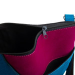 Wool-accented suede sling, 'Magenta Soul' - Handcrafted Magenta and Blue Suede Sling with Wool Accent