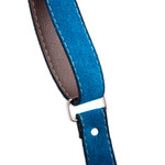 Wool-accented suede sling, 'Magenta Soul' - Handcrafted Magenta and Blue Suede Sling with Wool Accent