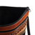 Leather-accented suede sling, 'Andean Procession' - Handcrafted Leather-Accented Suede Sling with Llama Motifs