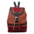 Leather backpack, 'Andean Traditions' - Handmade Leather Backpack with Traditional Embossed Motifs thumbail