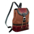 Leather backpack, 'Andean Traditions' - Handmade Leather Backpack with Traditional Embossed Motifs (image 2b) thumbail