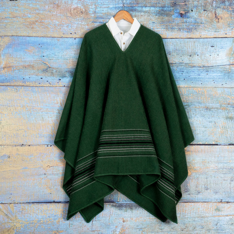 Poncho Donna Verde Mela | 65% Poliestere 35% Cotone | Leggero E Pratico - Foto 6