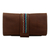 Leather wallet, 'Cusco Fortune' - Handcrafted Brown Leather Wallet with Cuzco Textiles