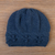 100% alpaca knit hat, 'Blue Ways' - Cable Knit Blue 100% Alpaca Hat Handcrafted in Peru