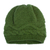 Alpaca blend knit hat, 'Emerald Moments' - Emerald Alpaca Blend Knit Hat with Cable Stitch Stripe