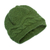 Alpaca blend knit hat, 'Emerald Moments' - Emerald Alpaca Blend Knit Hat with Cable Stitch Stripe